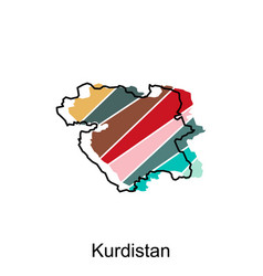 Map Of Kurdistan Administrative Country Of Iran