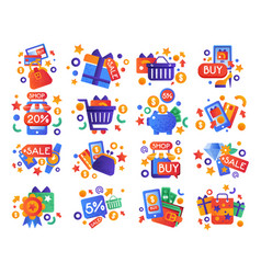 Sale And Shopping Flat And Colorful Icon With