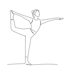 Continuous Line Drawing Of Woman Doing Exercise