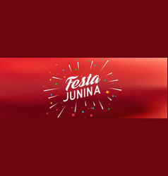 Red Festa Junina Celebration Banner