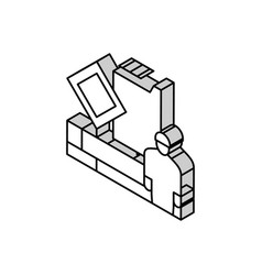 Engineer On Construction Yard Isometric Icon