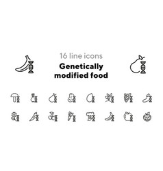 Genetically Modified Food Line Icon Set Improver