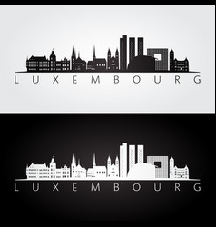 Luxembourg Skyline And Landmarks Silhouette