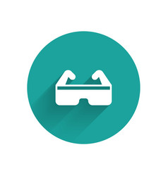 White Safety Goggle Glasses Icon Isolated