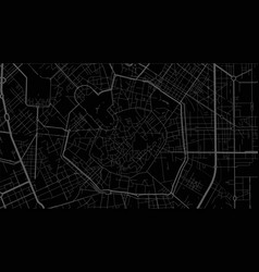 Black Dark Milan City Area Background Map Streets