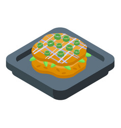 Japanese Food Icon Isometric Asian Plate