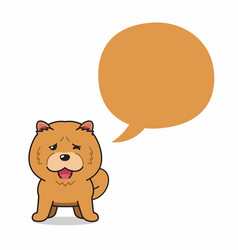 Cartoon Character Chow Dog With Speech Bubble