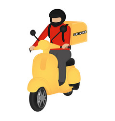 Isolated Yellow Delivery Scooter Bike