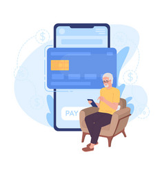 Mobile Banking App For Elderly Flat Concept Spot