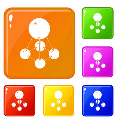 Nitromethane Icons Set Color