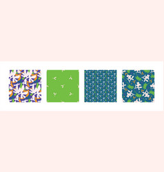 Trendy Floral Pattern Set With Organic