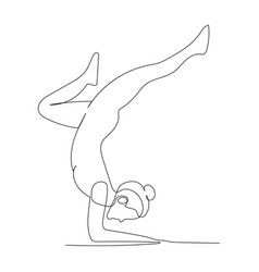 Continuous Line Drawing Of Woman Doing Exercise