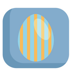 Yellow And Blue Easter Egg On A White Background