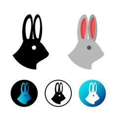 Flat Rabbit Head Icon