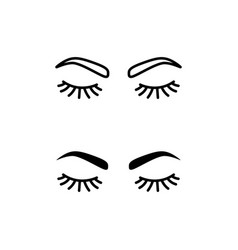 Closed Eyes With Eyelashes And Brows Women Eyes