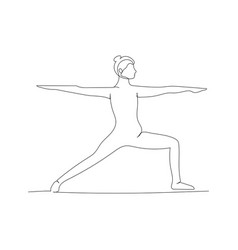 Continuous Line Drawing Of Woman Doing Exercise