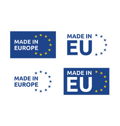 Made In Europe Labels Set European Union Product