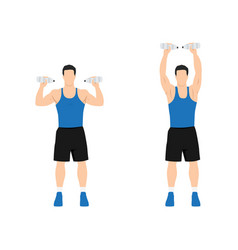 Man Doing Overhead Dumbbell Shoulder Press Exercis