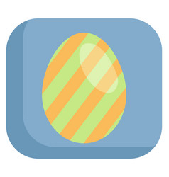 Yellow And Green Easter Egg On A White Background