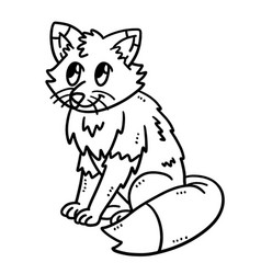 Baby Fox Isolated Coloring Page For Kids