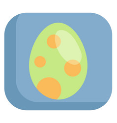 Green Egg With Yellow Dots On A White Background