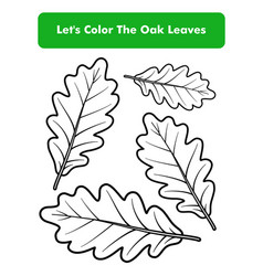 Oak Leaves Coloring Book Page In Letter Page Size