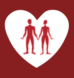 Man And Woman Inside Heart Figurine