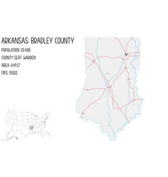 Map Of Bradley County In Arkansas Usa