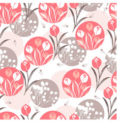 Silhouette Red And White Tulips Wonder Pattern