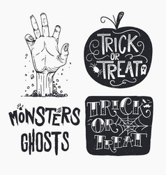 Vintage Halloween Labels Set Design