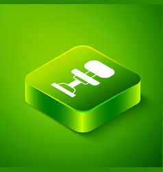 Isometric Office Chair Icon Isolated On Green