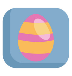 Pink Easter Egg With Yellow On A White Background