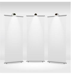 Blank Roll-up Banner Display In The Room