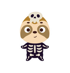 Cute Little Halloween Sloth In A Skeleton Costume