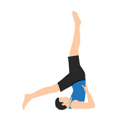 Man Doing Yoga Shoulder Stand Pose Using Hands