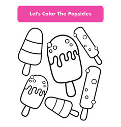 Popsicles Coloring Book Page In Letter Page Size