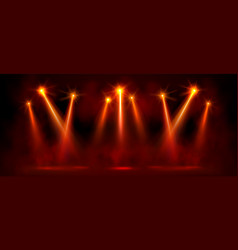 Red Bright Spotlight On Stage With Glowing Effect