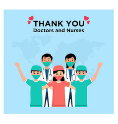 Thank You Doctor Nurses Medical Personnel In Flat