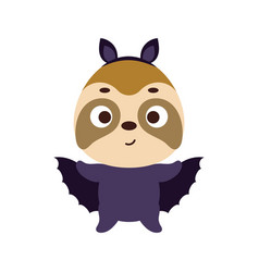 Cute Little Halloween Sloth In A Bat Costume