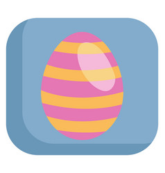 Pink And Yellow Easter Egg On A White Background