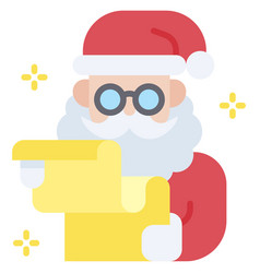 Santa Claus Reading Gift List Icon Christmas