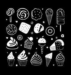 Sweets - Black And White Isolated Icon