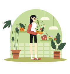 Young Woman Cooking Salad With Vegetables At Home