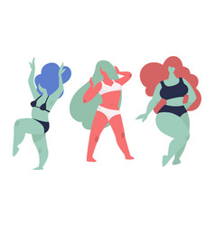 Body Positive Attitude Dancing Ladies