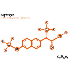 Drawn Molecule And Formula Of Naproxen