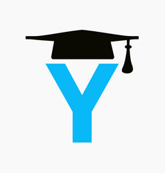 Education Logo On Letter Y With Graduation Hat