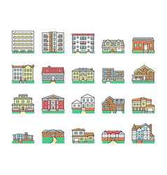 House Architectural Exterior Icons Set