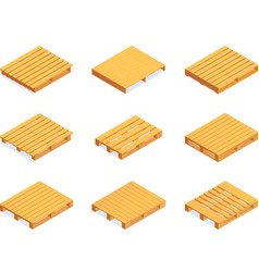 Isometric Wooden Pallet Set