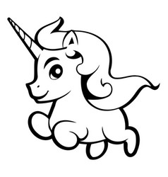 Unicorn In The Clouds Cute Cartoon