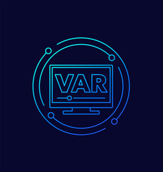 Var Icon Video Assistant Referee Linear Design